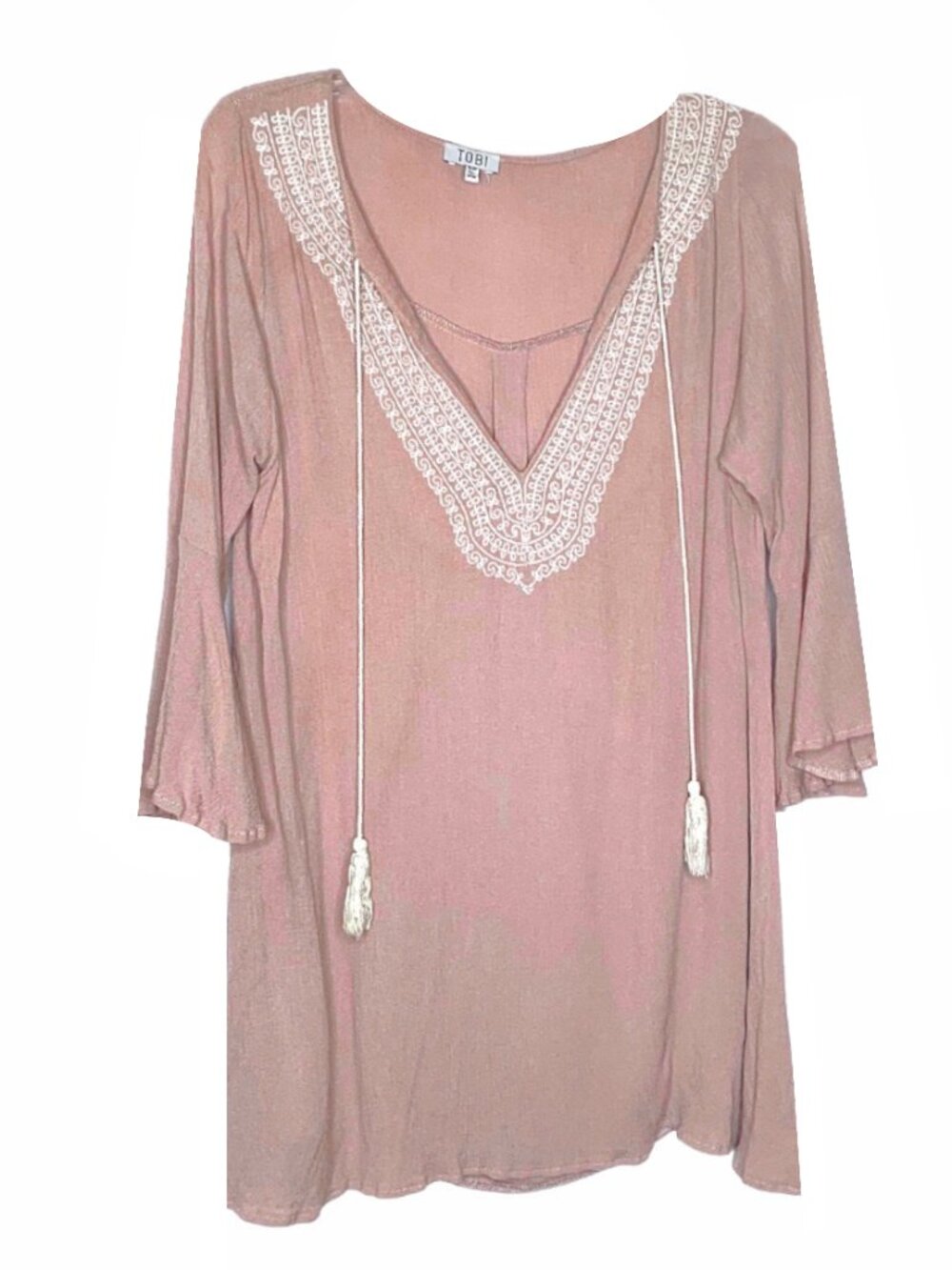 Tobi Mauve Peasant Top